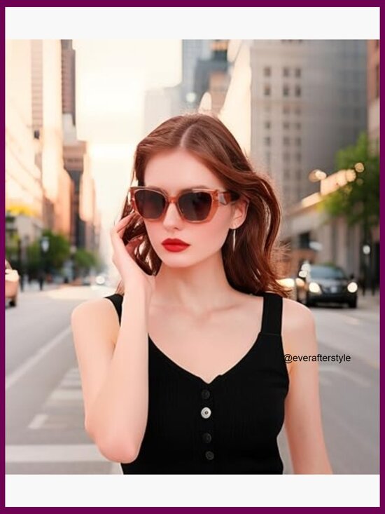 Oversized Polarized Sunglasses with TR Frame, Retro Square Shades main image 4